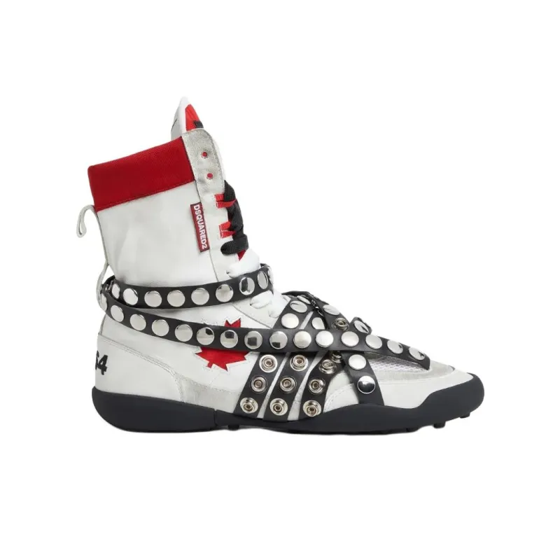 DSQUARED 2 Boxeur High Top Casual Shoes Men's White-1