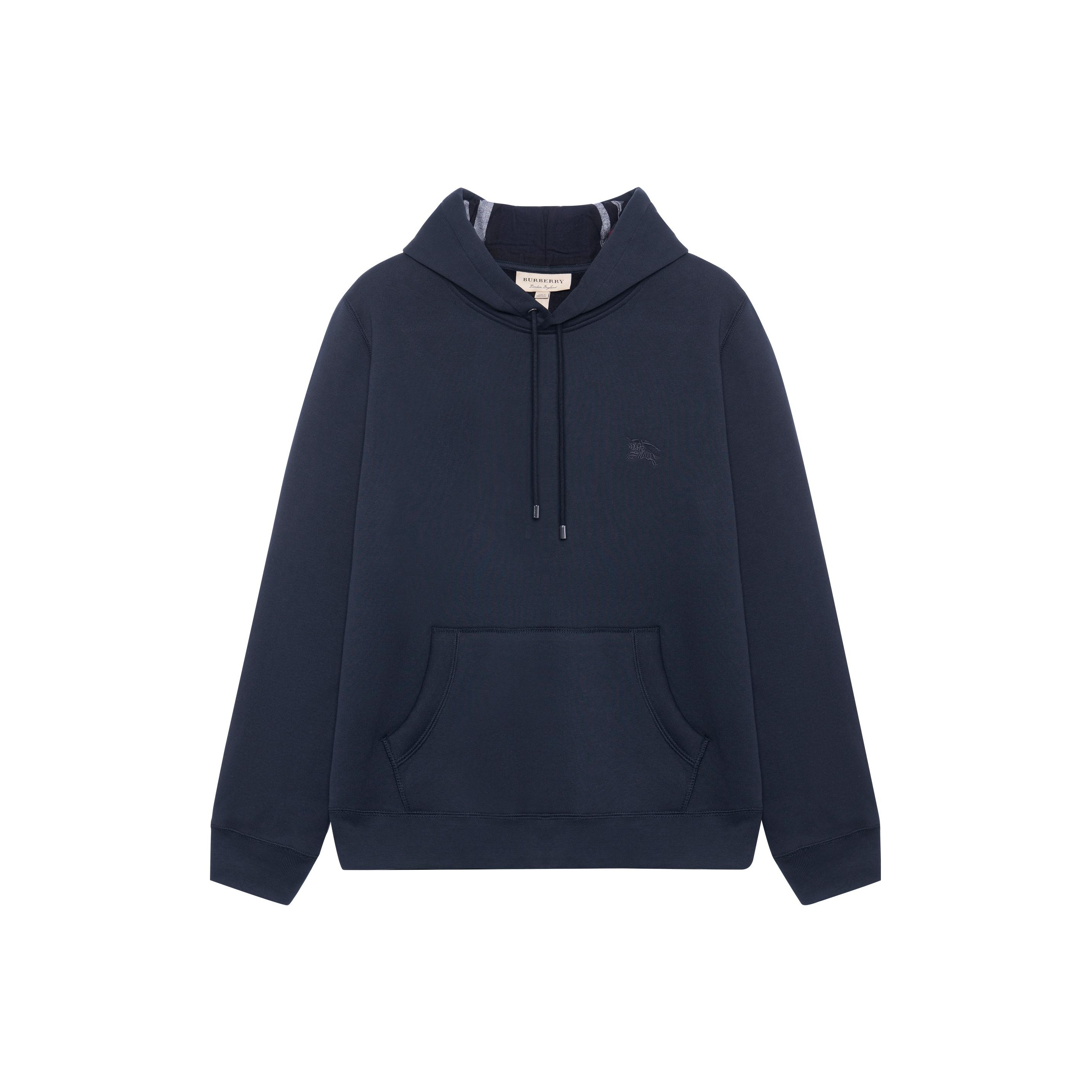 Burberry Check-Label Zip-Up Drawstring Hoodie - POIZON