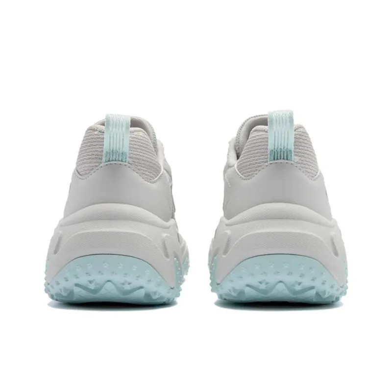 QIAODAN Spriggle Bunny V Slip Resistant Breathable Low Top Chunky Sneakers Women's Gray-4