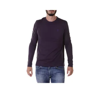 VERSACE Logo Embroidered Long Sleeve T Shirt