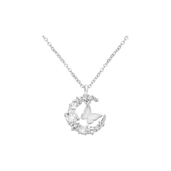 Di Su Xing 925 Sterling Silver Zircon Necklaces Women's