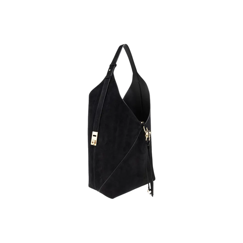 FERRAGAMO Suede Hobo Bag Shoulder Bag Women's Black-1