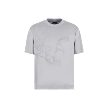 EMPORIO ARMANI Lyocell blend Jersey T shirt With Oversized Eagle Embroidery And Print