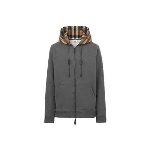 Burberry Blend Sweatshirt Coat Men's Gray 80480271