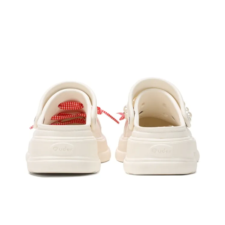 Ouder Sand Open Ended Smiley Collection, Heart Holes All Summer, Vanilla Ice Cream Clogs Women's White-4