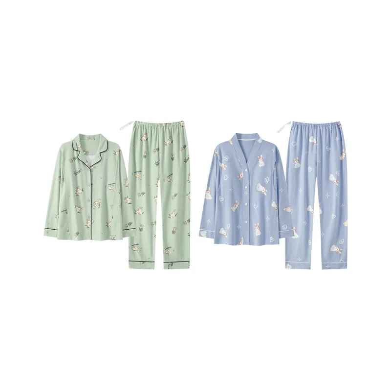 Herbal Primer Pajama Set Women's Combo Set-31