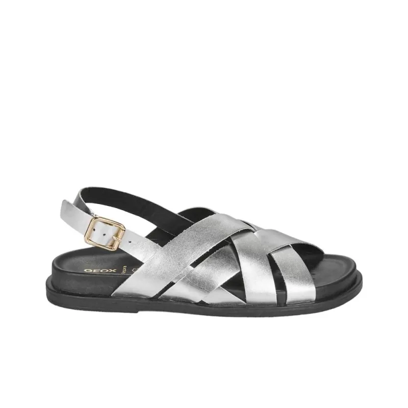 GEOX One Strap Sandals Women's Silver-1