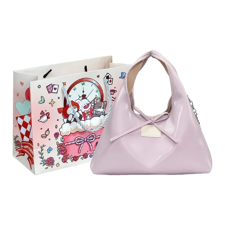 MOM'S HELPER PU Handbag Women's Pink/Green/Purple/Black-8