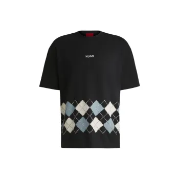 HUGO BOSS Dulapo Argyle print T shirt
