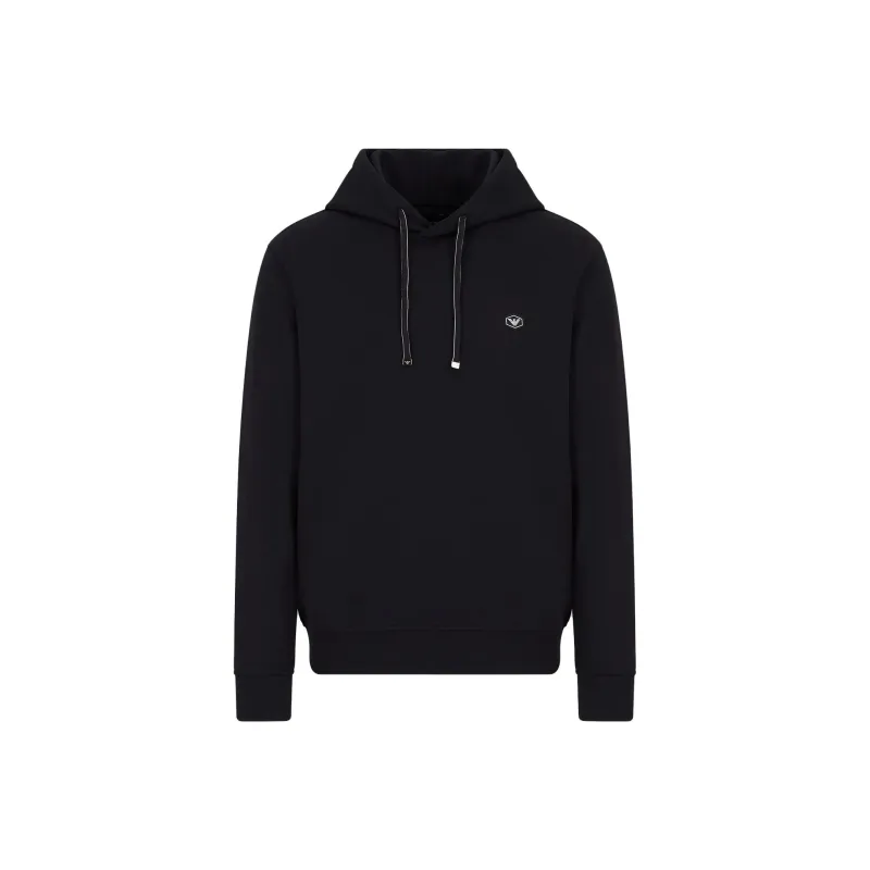 EMPORIO ARMANI Hooded Sweatshirt With Micro Logo Patch-0