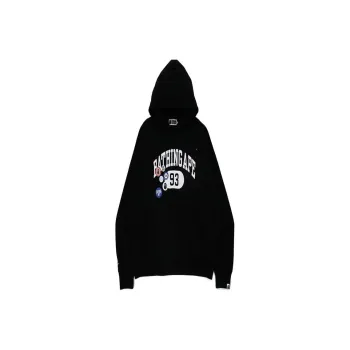 A BATHING APE Badge Motif Loose Fit Pullover Hoodie