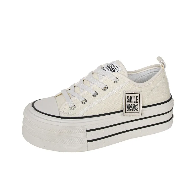 BINGO DUCK Slip Resistant Height Increasing Low Top Canvas Shoes Women's-10