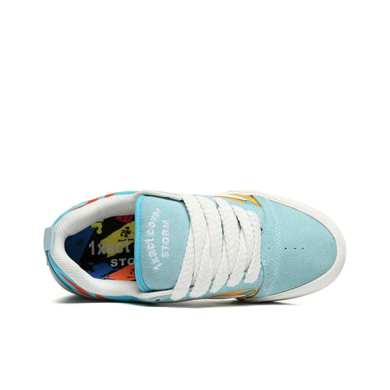 SITULANG Lightning Storm Low Top Canvas Shoes Unisex Flame Black/Blue-9