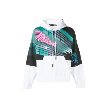 PALM ANGELS Graphic Printed Drawstring Hoodie