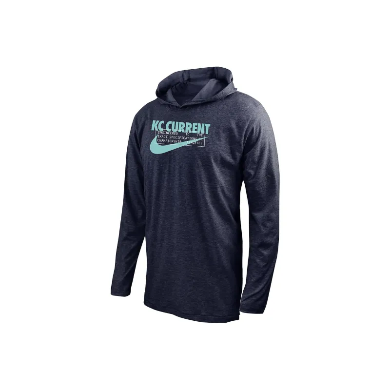 Nike Kansas City Current Men's Nike Soccer Long Sleeve Hooded T Shirt-0