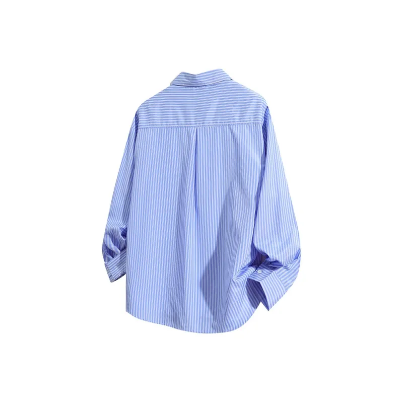 YOSICIL Shirt Unisex Light Blue Striped Comes With White T Shirt-5
