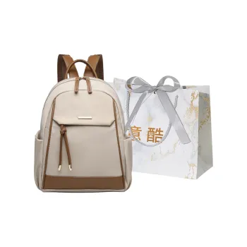 Cool Oxford Backpack Women's Beige/Pink