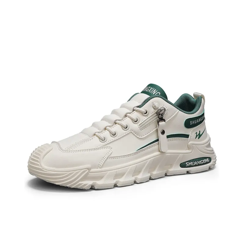 Binary Non slip Lightweight Low Top Casual Shoes Men's Beige Green-2