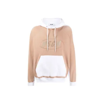 MSGM Embroidered Logo Colour Block Hoodie