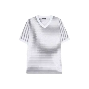 PESERICO V neck Striped T shirt