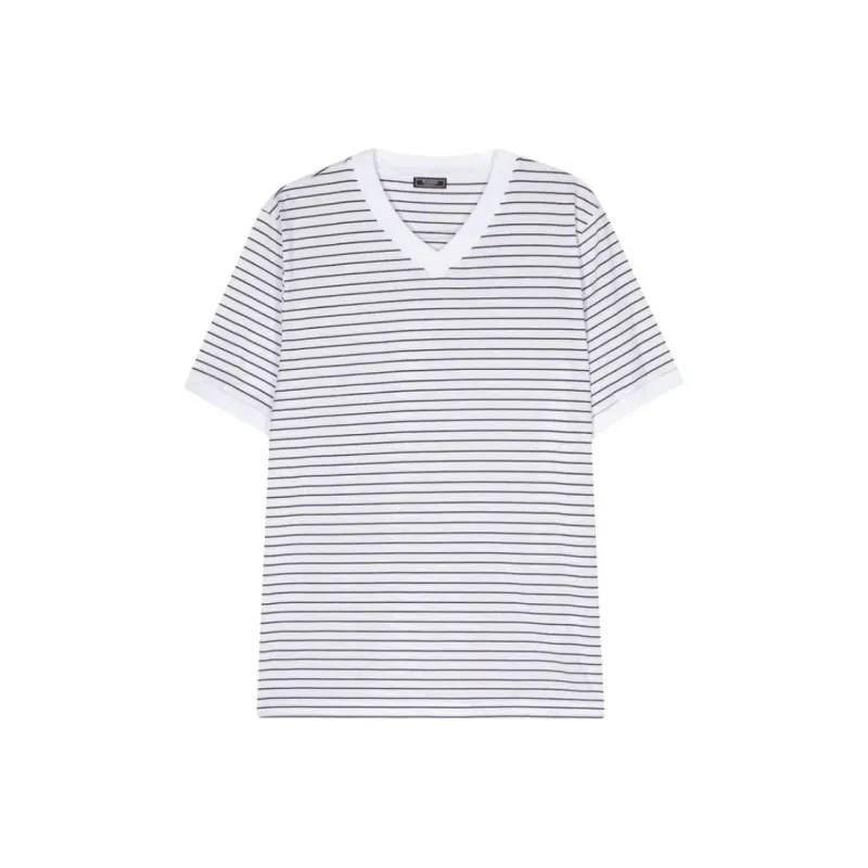 PESERICO V neck Striped T shirt-0