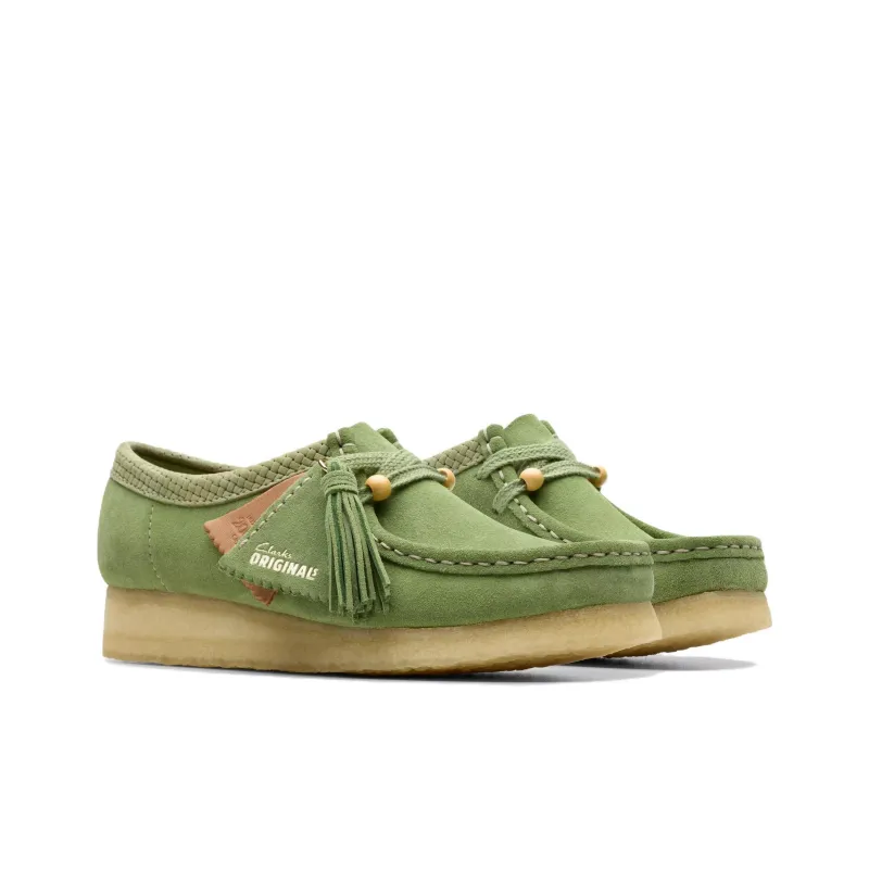 Clarks Wallabee Casual Single Shoes Women's Green-2
