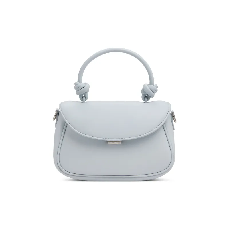 CHARLES&KEITH PU Fudge Packets Handbag, Crossbody Bag Trumpets Women's Cream Milk White/Sea Salt Blue/Bubble Gum Pink-5