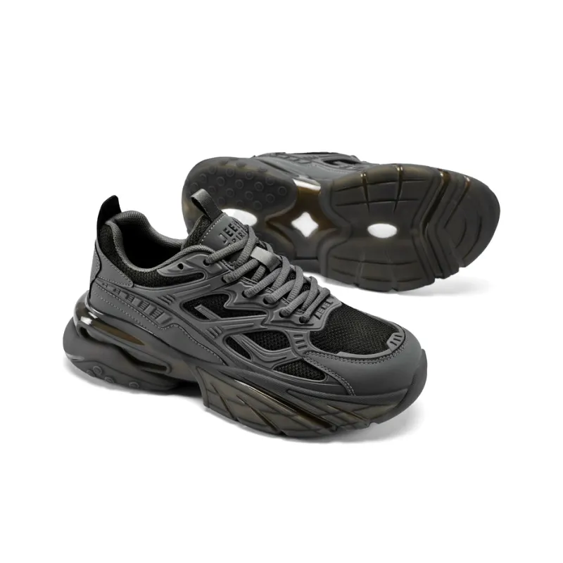 JEEP SPIRIT Anti-Slip And Wear-Resistant Lightweight Height Increasing Low-Top Chunky Sneakers Men's Volcanic Gray-2