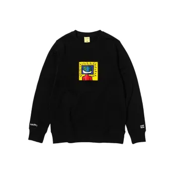STAYREAL KAISIHALIN Crew Neck Loose Fit Regular Sweatshirt Unisex Black