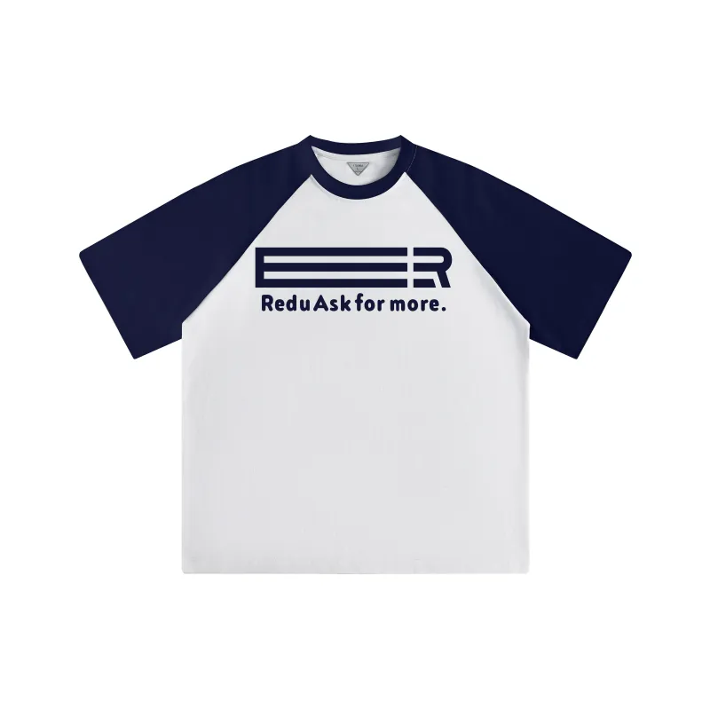 REDU T-Shirt Unisex White & Navy Blue Sleeves-0