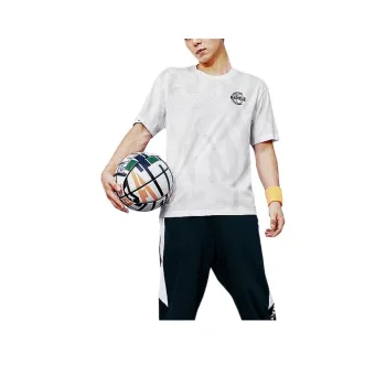 QIAODAN T Shirt Men's Jordan White Light Grey Printed Clay