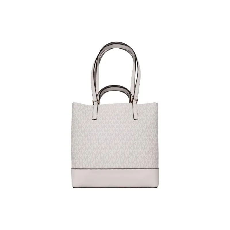 MICHAEL KORS Kelli Coated Canvas Tote Bag, Shopping Bag, Shoulder Bag, Handbag Trumpets Women's White-1
