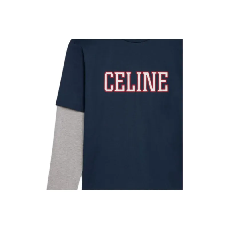 CELINE Logo Printed Long Sleeve T Shirt-4
