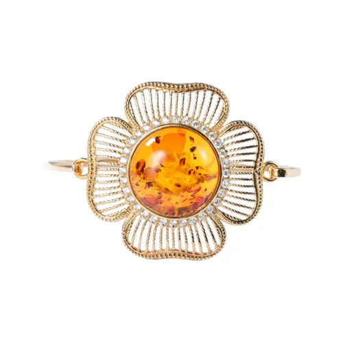 S&A S925 Silver With Amber Bangles Women's