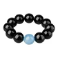 Obsidian Aquamarine Beaded Bracelets