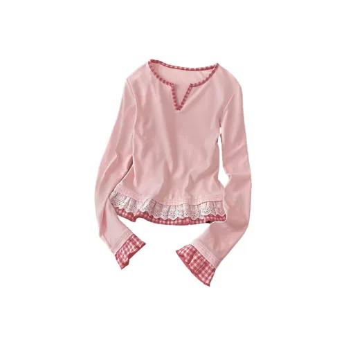EOEI T Shirts Women's Pink