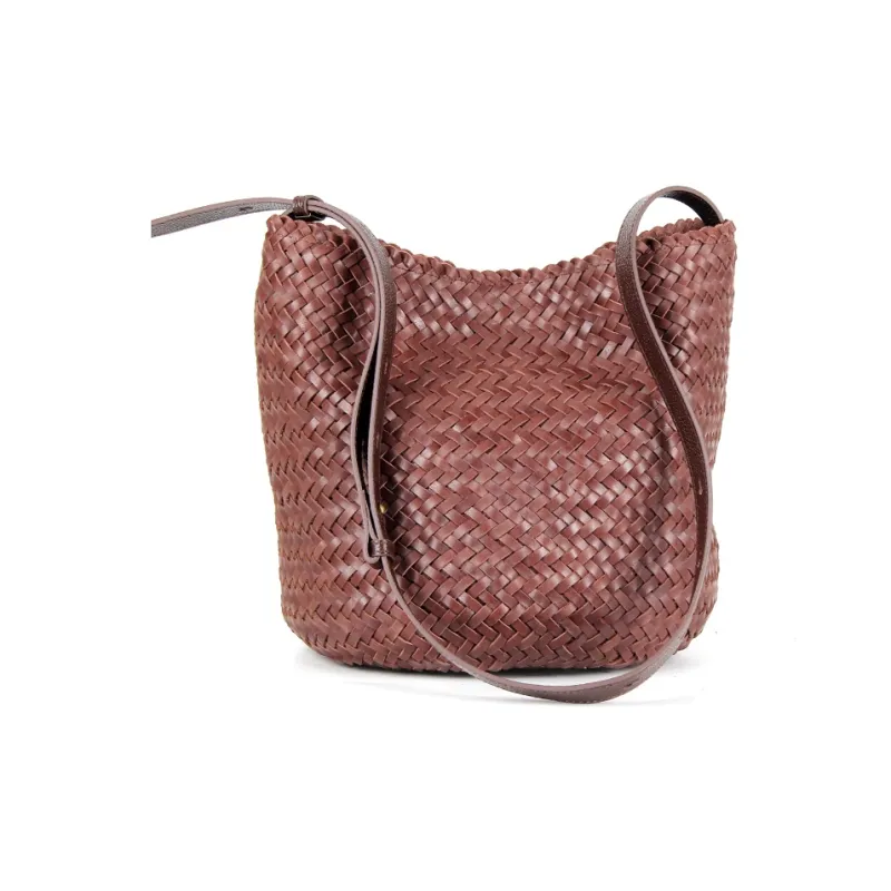 YOCAMU Top Grain Cow Leather Bucket Bag Large Size Women's Multicolor-11