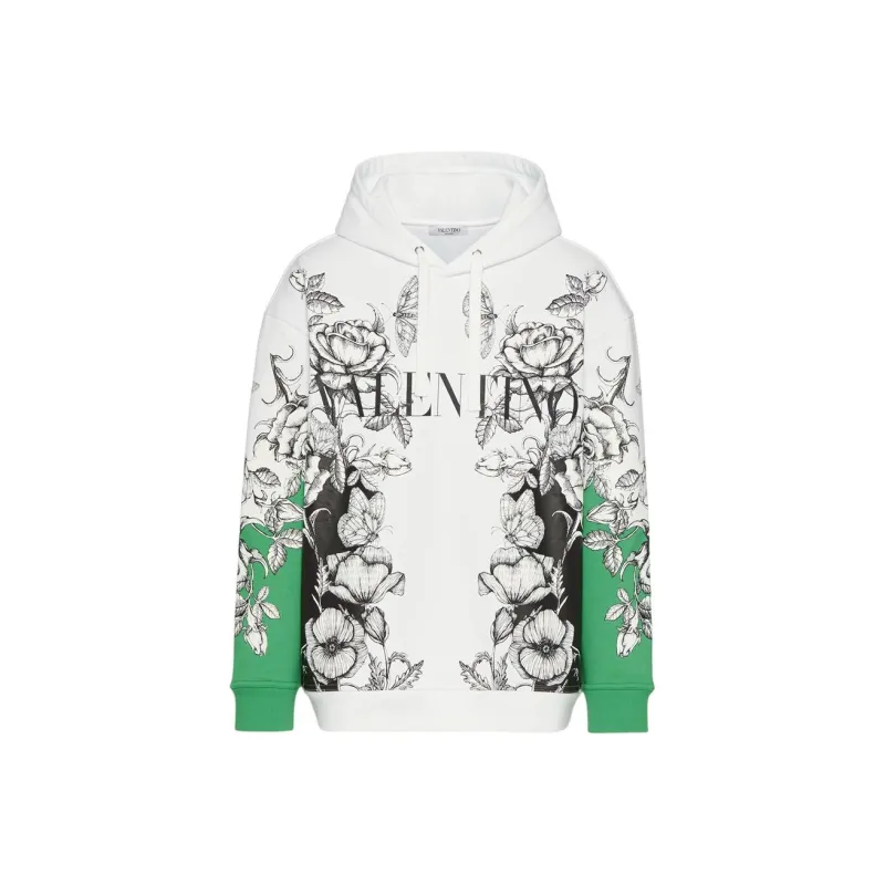 Valentino Sweatshirts Men White Green-0