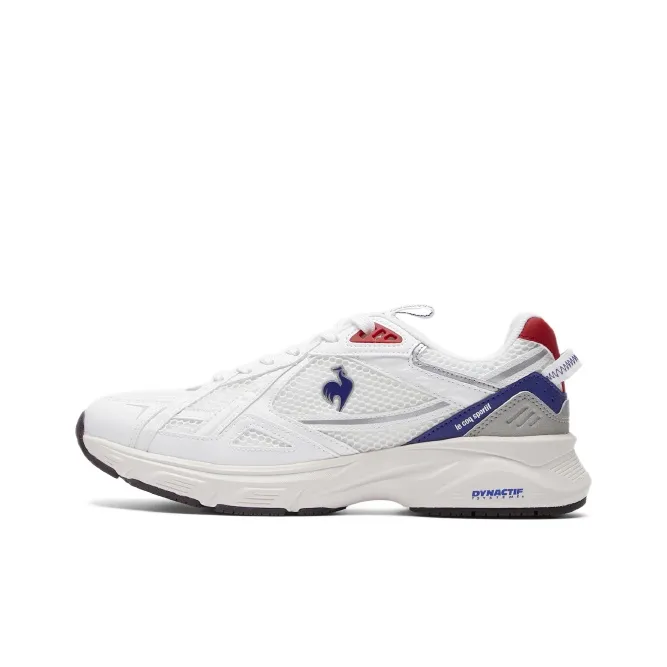 Le Coq Sportif Cushioning And Breathable Low Top Chunky Sneakers Unisex White Blue Red-0