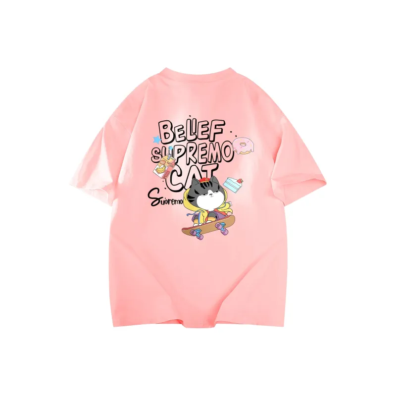 Supremo Cat T Shirts Unisex-4