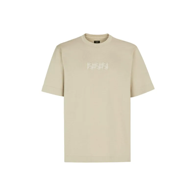 FENDI Logo Embelliished Crewneck T Shirt-0