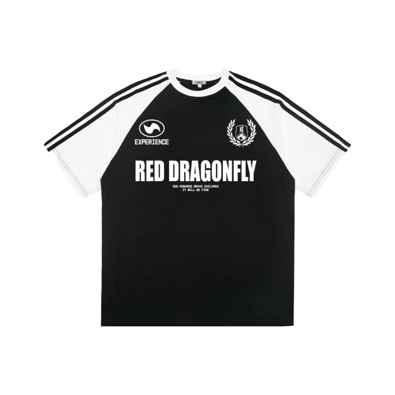 RED DRAGONFLY T Shirt Unisex Black & White-0