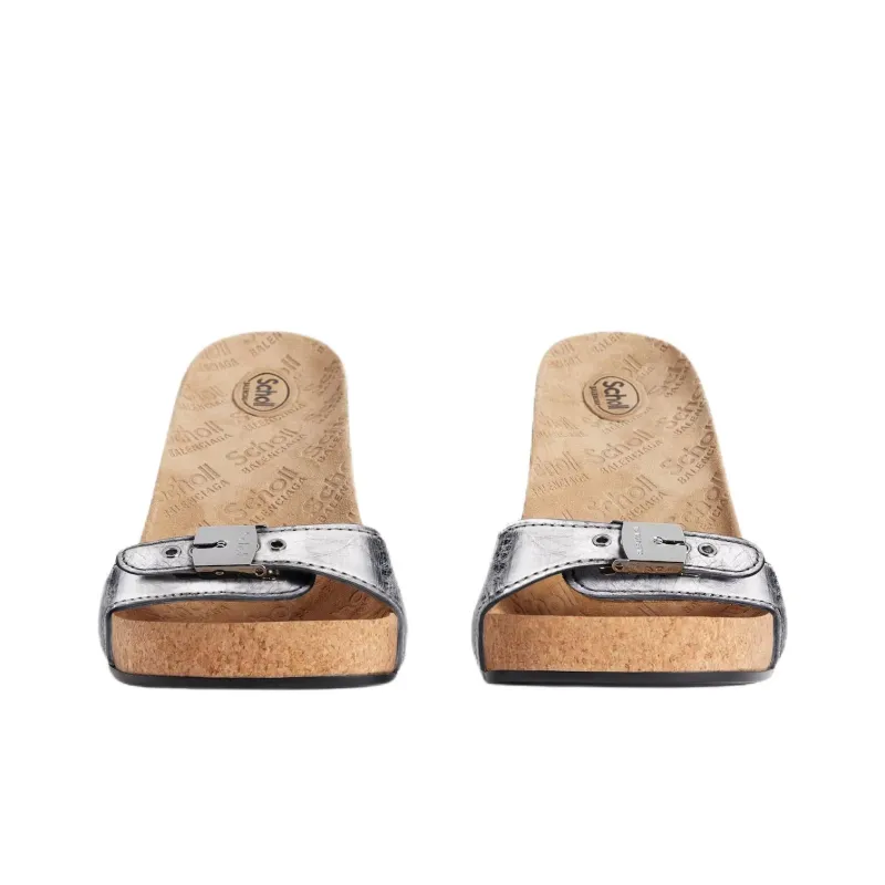 Scholl x Balenciaga Slide Slippers 8cm Women's Silver-3