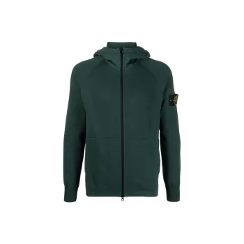 STONE ISLAND Logo patch Zip up Hoodie