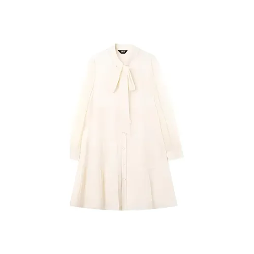 MITX Spring Summer Long Sleeved Dresses Women's Apricot