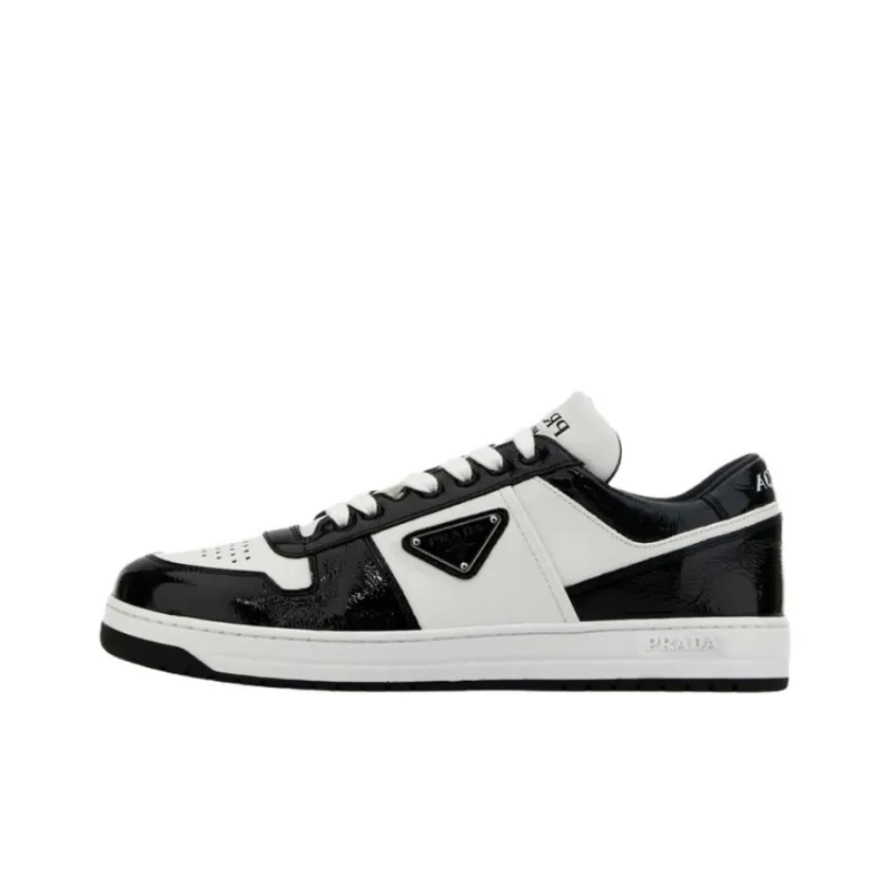 PRADA Downtown Low Top Skateboard Shoes Men's Black White-0