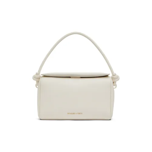 CHARLES&KEITH PU Fudge Packets Handbag Trumpets Women's Cream Milk White/Butter Yellow Cream Yellow