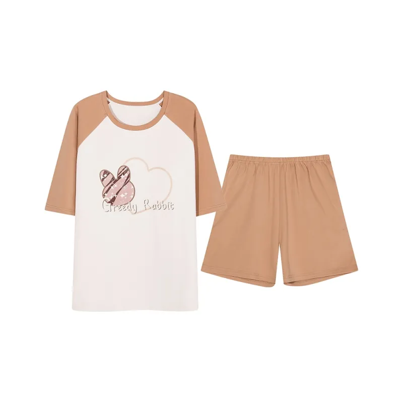 FENTENGCARE Pajama Set Women's Ivory White-0