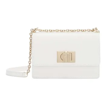 Furla 1927 Collection Textured Leather Shoulder Bag, Crossbody Bag Mini Women's White