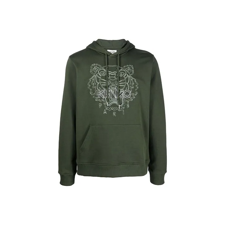 KENZO Tiger Embroidered Drawstring Hoodie-0